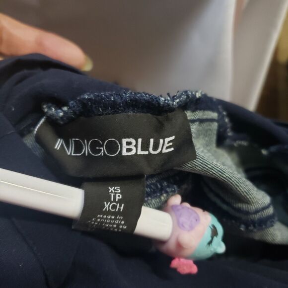 INDIGO BLUE MATERNITY Navy DENIM tapered leg pull on 1SZ XS LIGHTLY USED #XXX - Picture 5 of 5